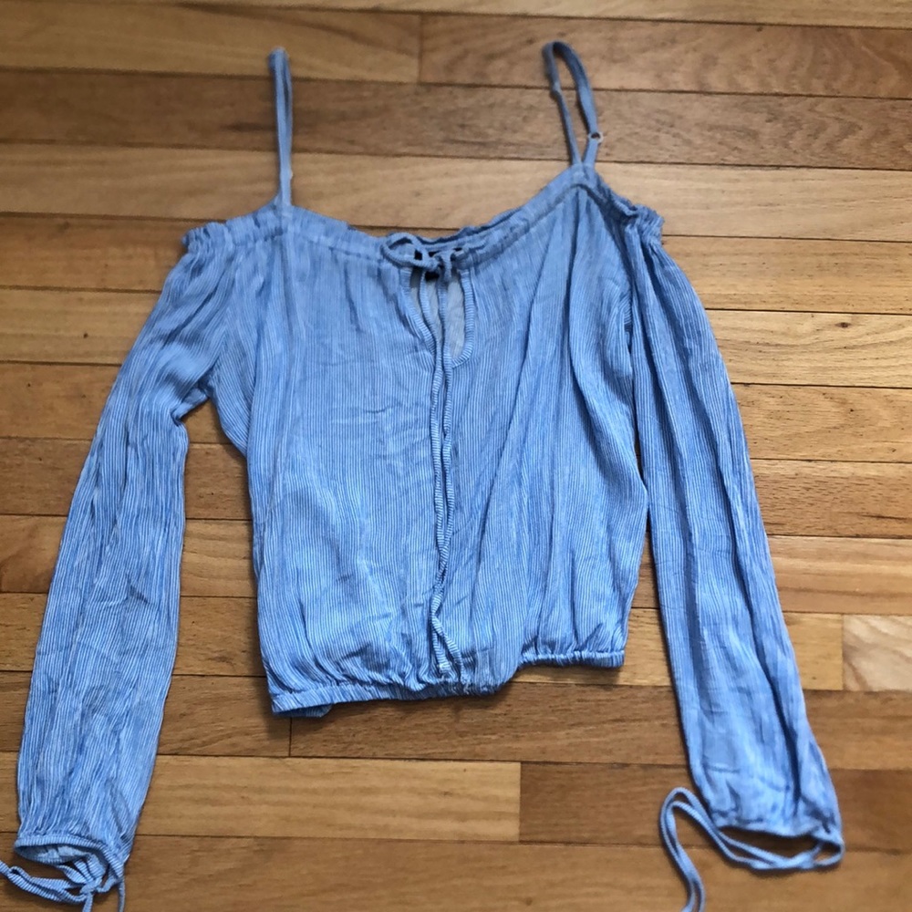 Striped off the shoulder long sleeve